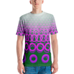 Flower Of Life Phish Donuts T-Shirt In Green and Magenta
